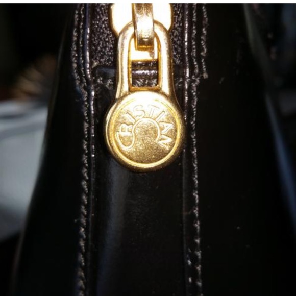 Vintage Cristian Black Italian Leather Satchel - Picture 4 of 5